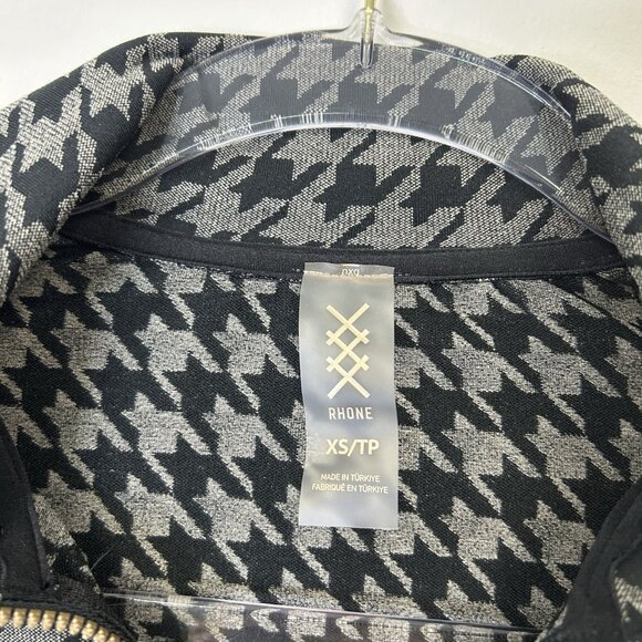Rhone Houndstooth Seamless Base Layer 1/4 Zip Top Women’s Size XS Black Gray - Picture 4 of 7